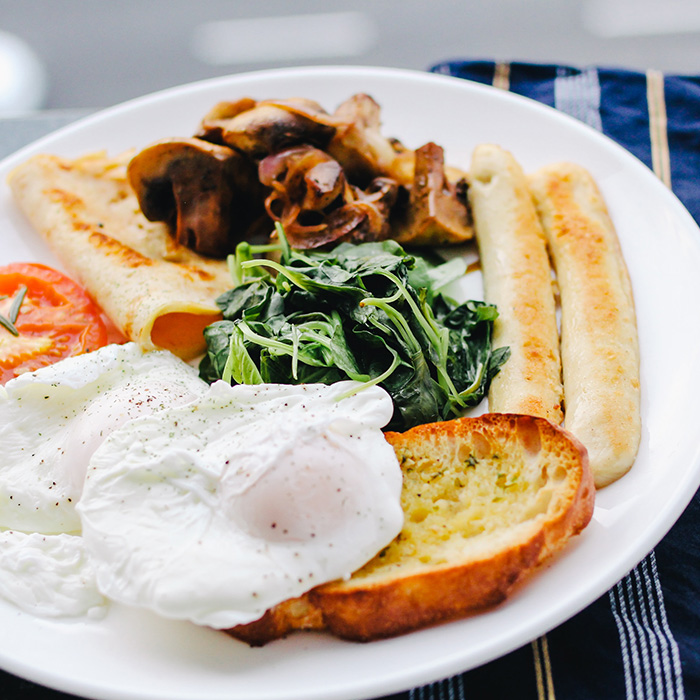 breakfast plate with eggs